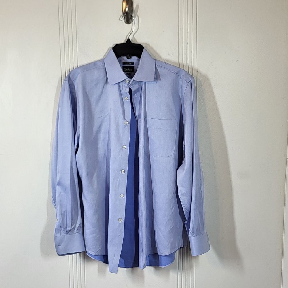 Nieman Marcus Men's Trim Fit Blue Button Down Shirt